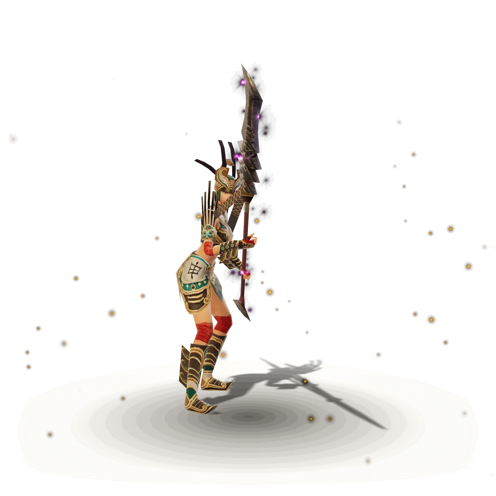 A warrior holding a Seal of Sun spear that glows with the seal effect